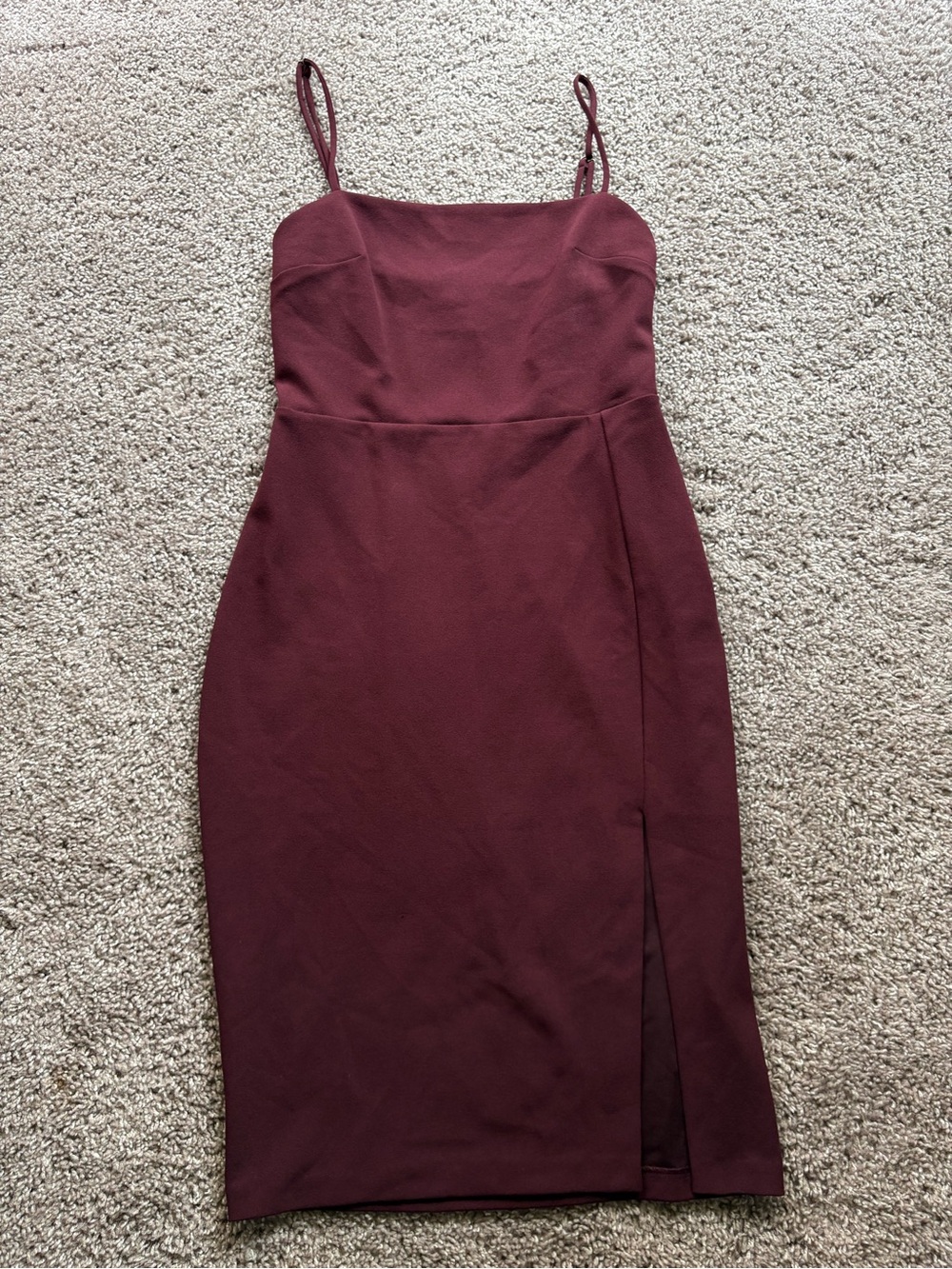 Express Burgundy Spaghetti Strap Midi Dress